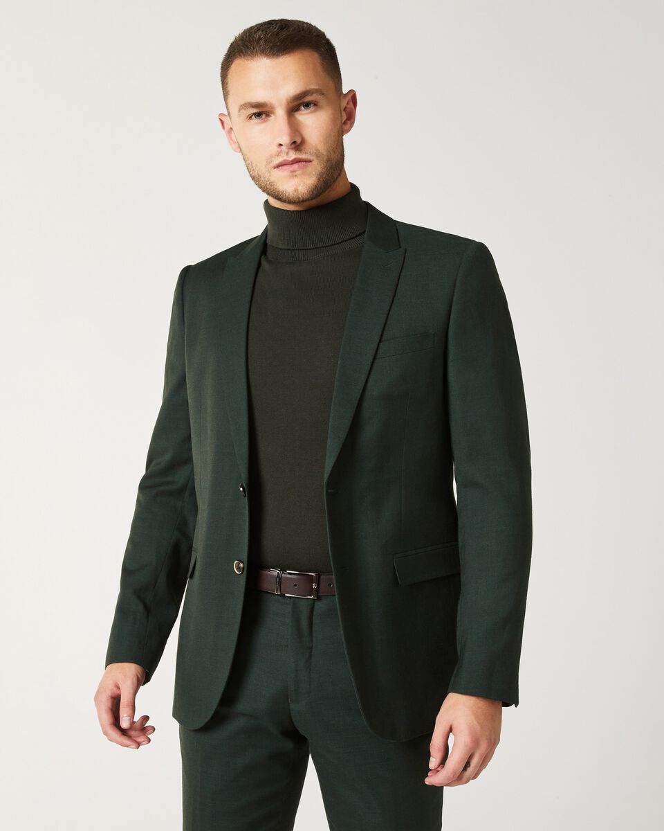 Montorso Tailored Suit Jacket, Dark Green, hi-res